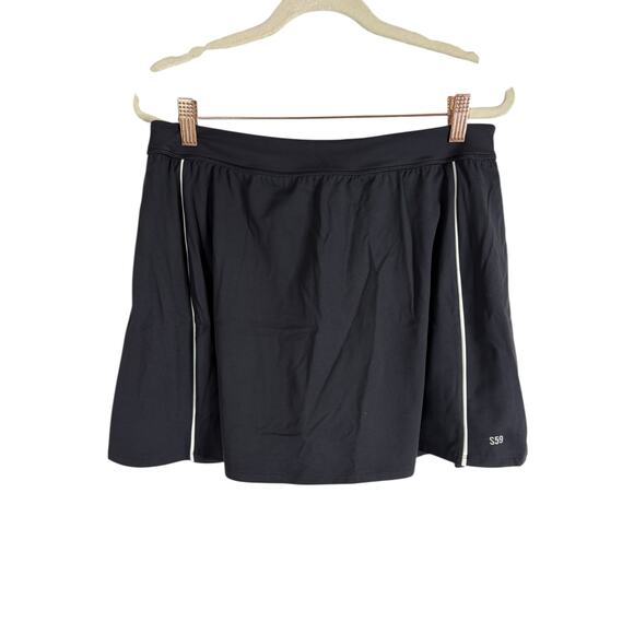 Splits59 Venus High Waist Piped Skort Skirt Tennis Active Athleisure Black Sz XL - Picture 3 of 9